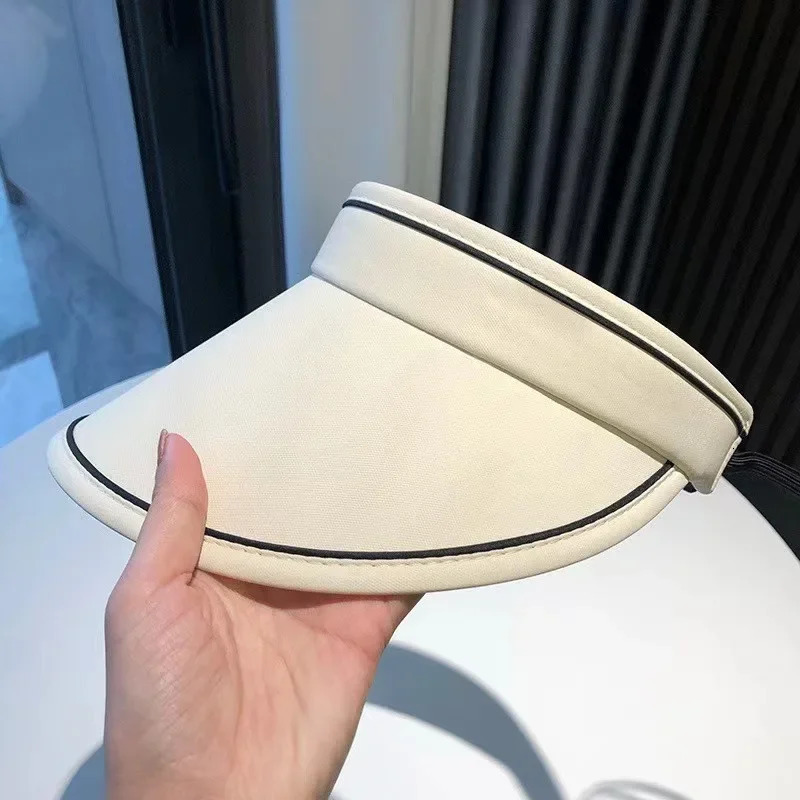 Stylish Summer Empty Top Sun Hat Wide Brim Visor Hat Women Portable Outdoor Sports Beach Cycling Uv Protection Sunshade Hat 250530