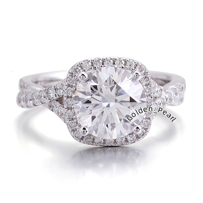 14k White Gold Custom Ring Fine Jewelry for Men and Women with Moissanite Stone for Wedding Engagement or Gift