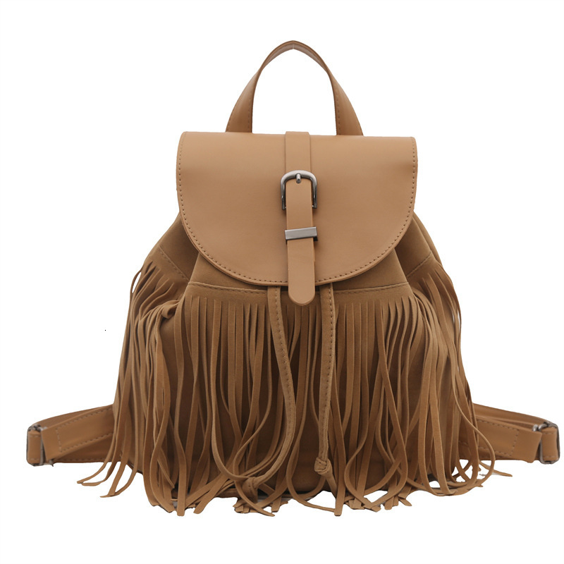 Free Shipping Designer Bag Simple Tassel Women 2025 New Model Students Commuting For Class Western Style Trendy Backpack