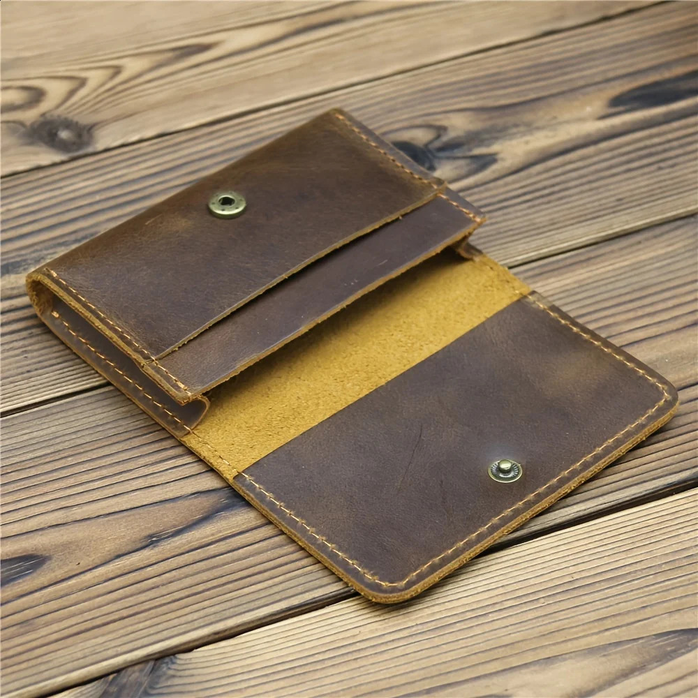 1pc Mens Genuine Leather Business Card Holder Credit Card Case Small Card ID Holder 250528