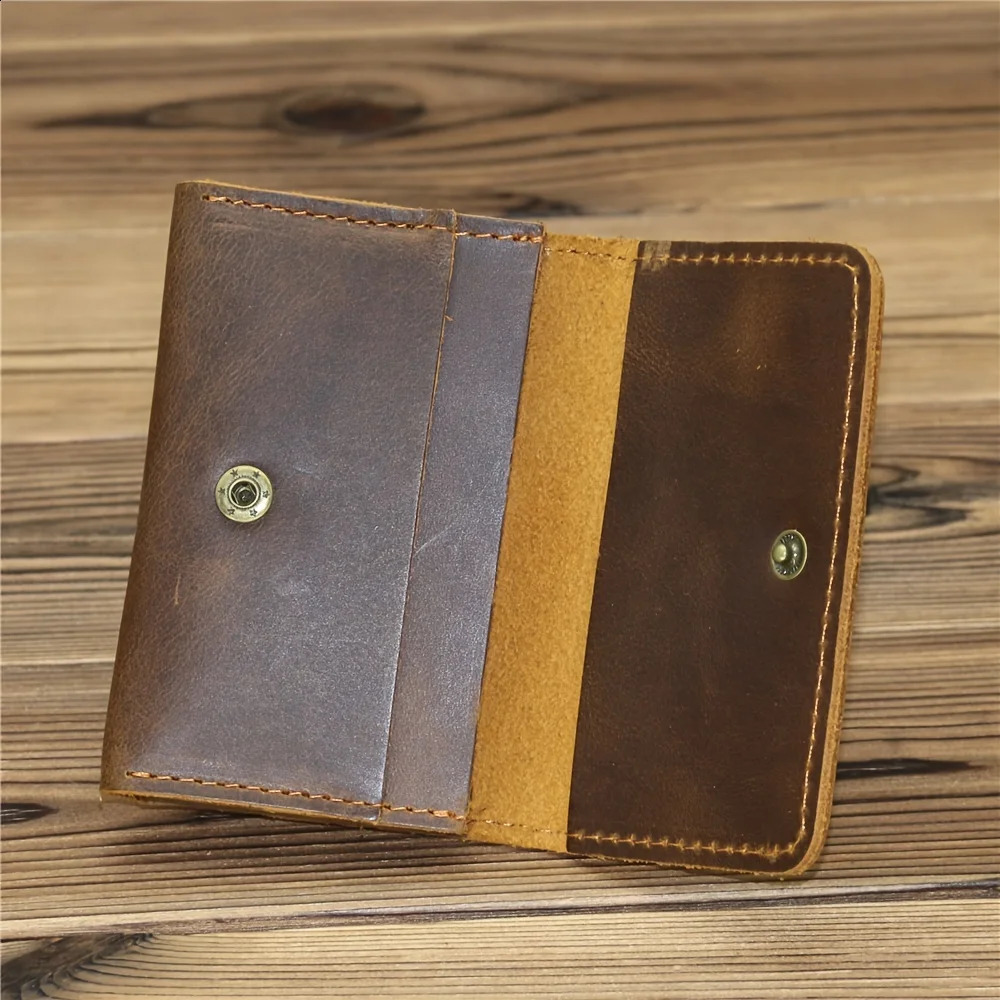 1pc Mens Genuine Leather Business Card Holder Credit Card Case Small Card ID Holder 250528