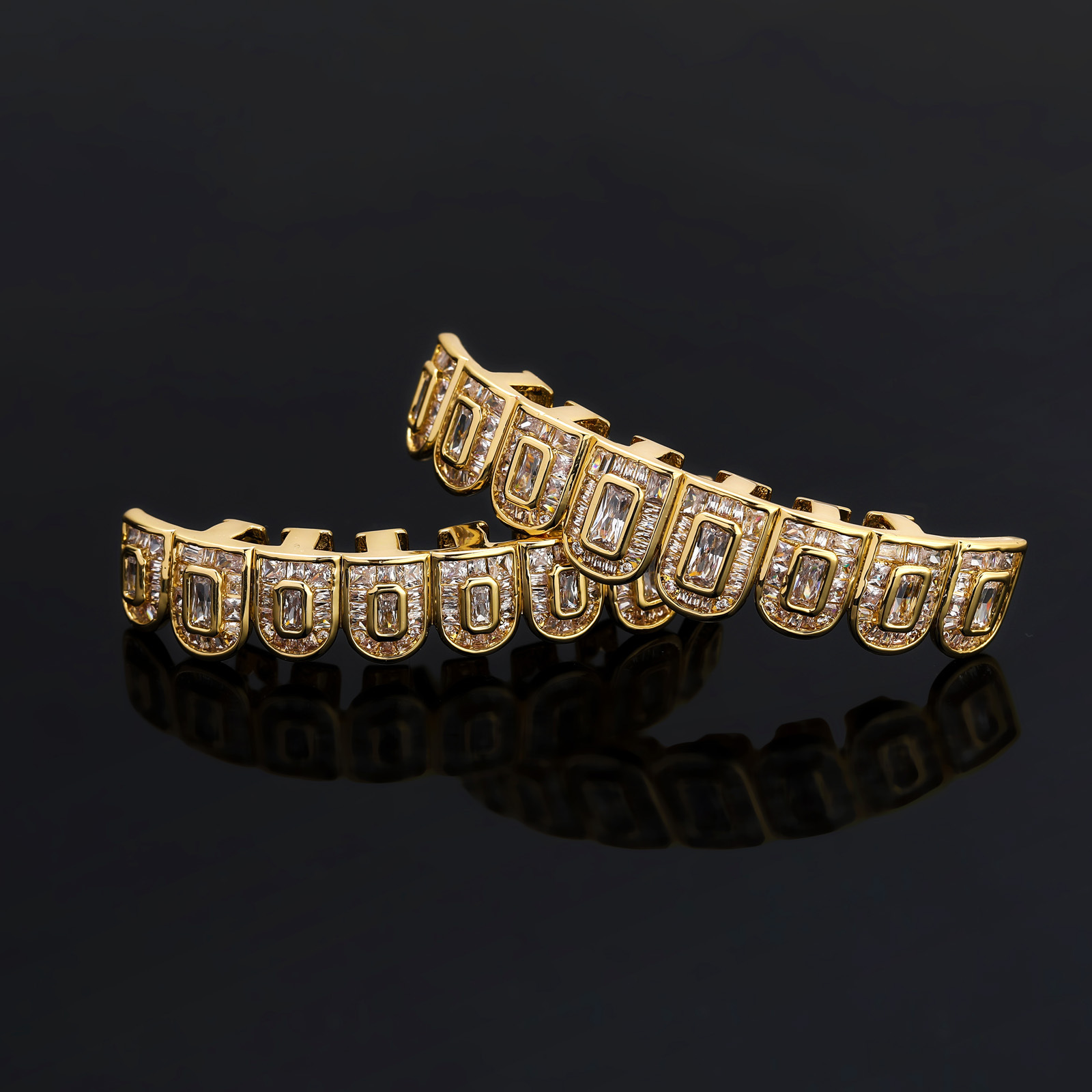Hip Hop Braces Eight Teeth T Square Moissaniteia Decorative Braces Personality Funny Unisex Braces Accessories moissanite