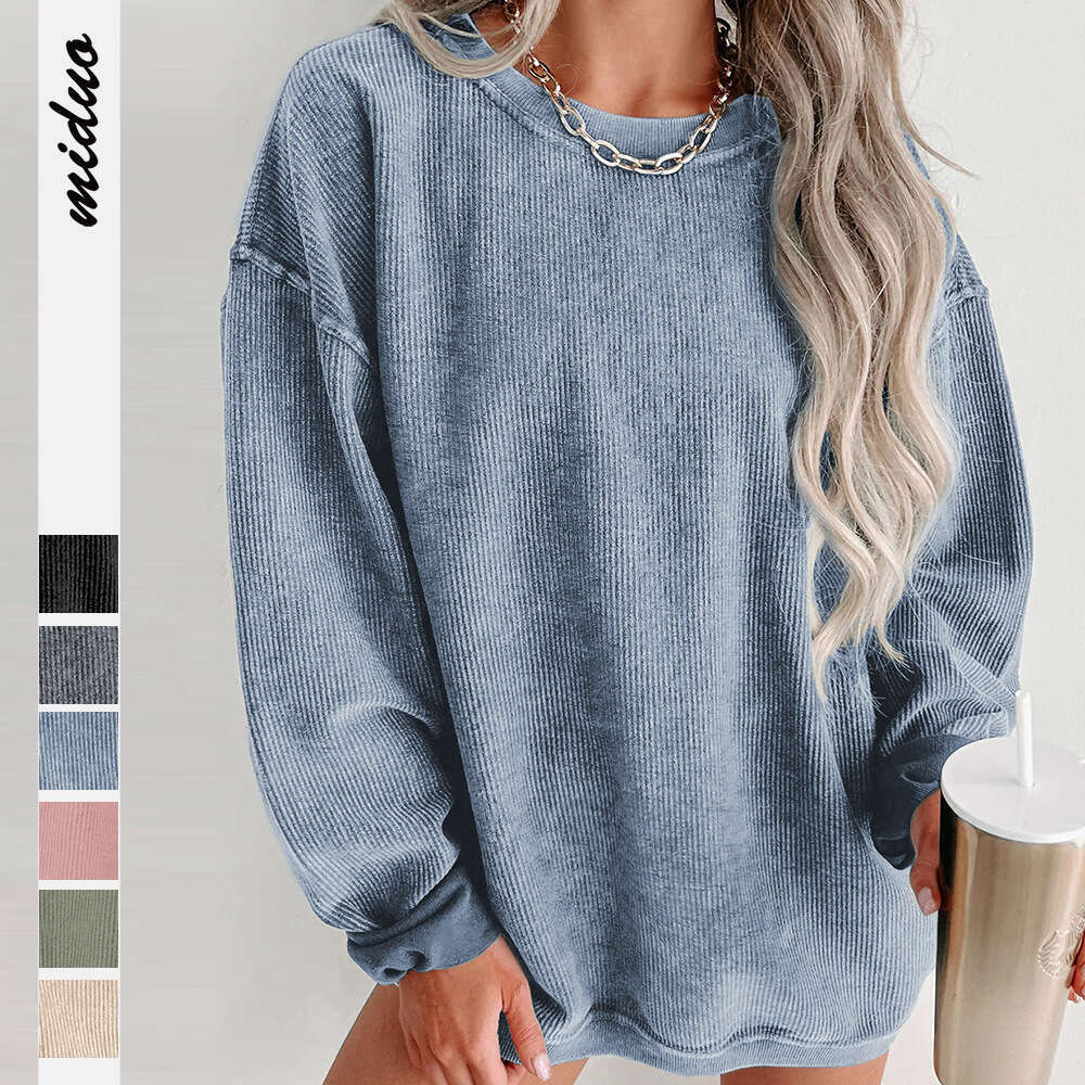 2025 Autumn Winter New Comfortable Casual Pullover Loose Round Neck Fashion Long Sleeve Sweatshirt for Women