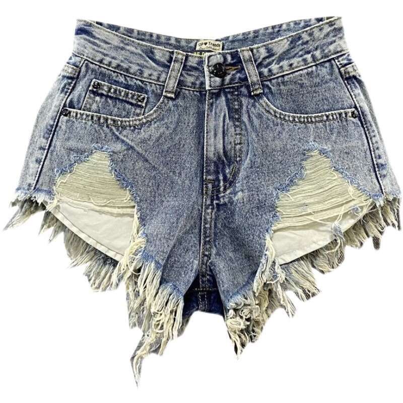 Denim Shorts Jeans Shorts Women S Slim Fit Distressed Pocket Tassel Frayed Vintage Color Denim Shorts Sexy Low Waist A Line Hot Pants Ripped Short Jea