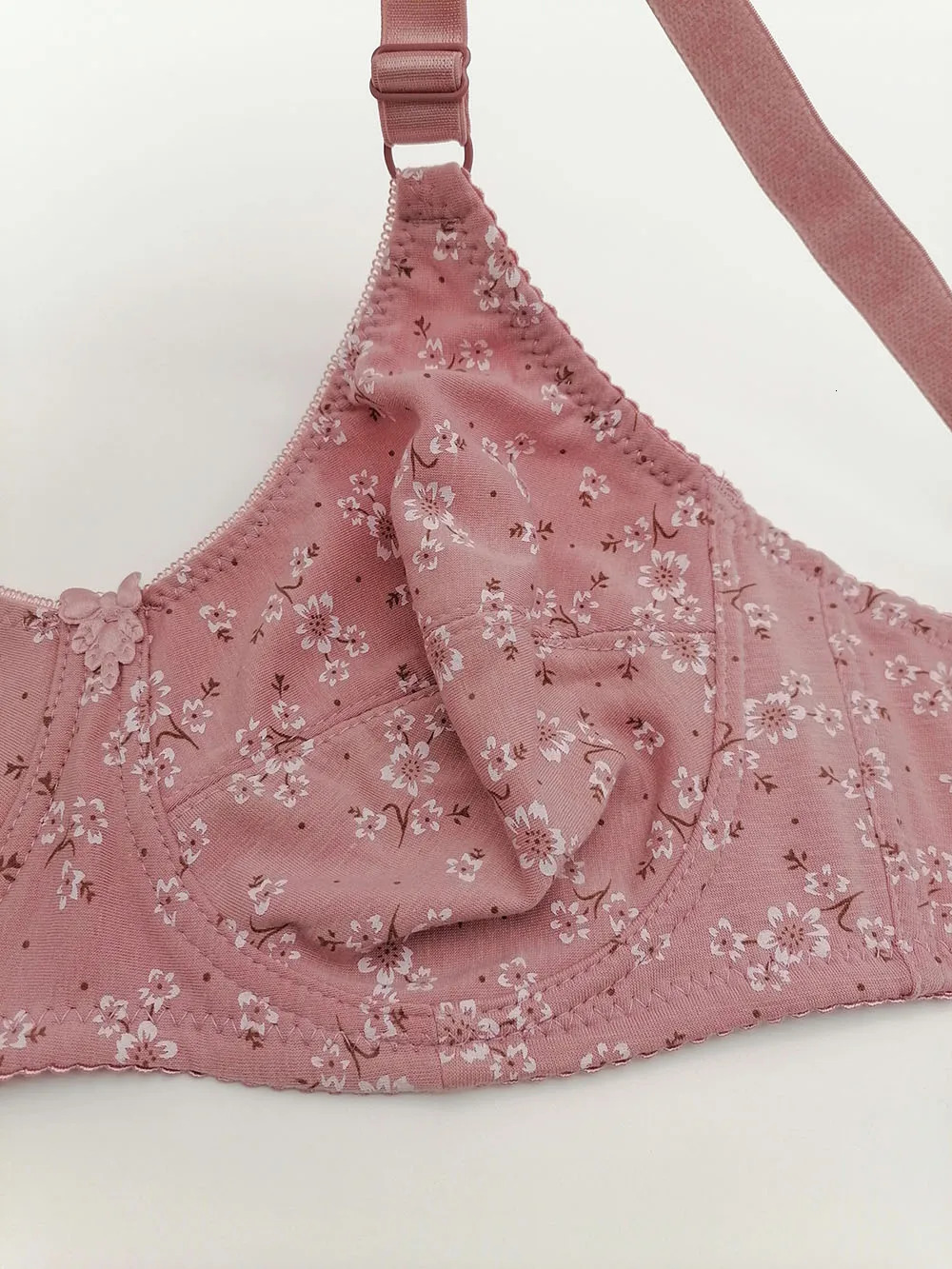 Printing Comfy Cotton Bras For Women Push Up Underwired Bra With Hoop Full Cup Sexy Plus Size 115E 110E 105E 100E 95E 90E85D C19 250530