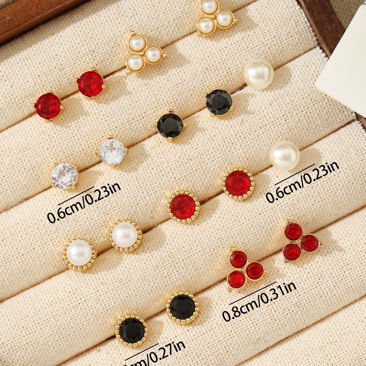 French Elegant Pearl Stud for Women, Titanium Steel, Simple and Versatile Mini Gold-Plated Non-Fading Zircon Cute Earrings