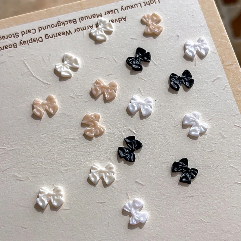 20PCS Bow Nail Charm 3D Resin Bowknot Flatback Nail Gems Nail Art Rhinestones Jewelries 250528