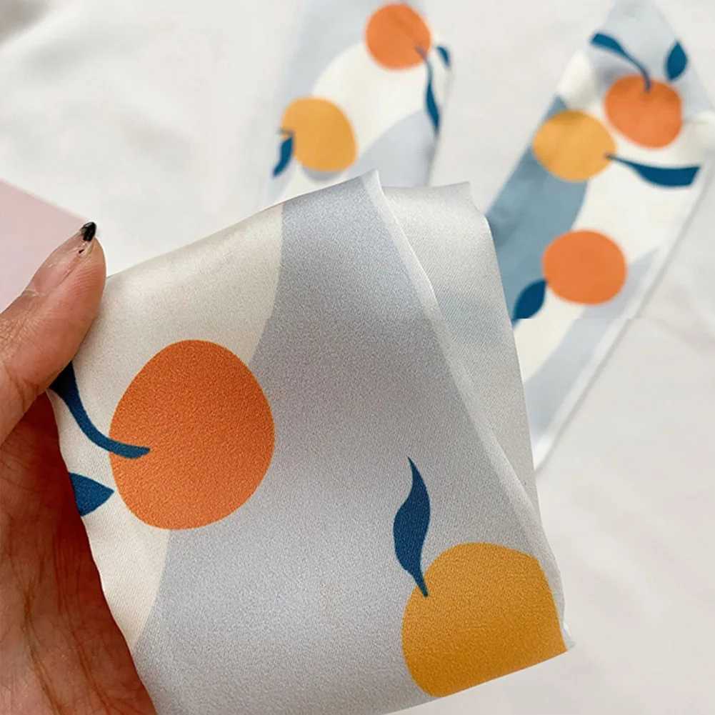 New Fashion Summer Small Hair Scarves Band Female Silk Skinny Scarf Handkerchief Ribbon Ladies Print Headband Women Girls W250602