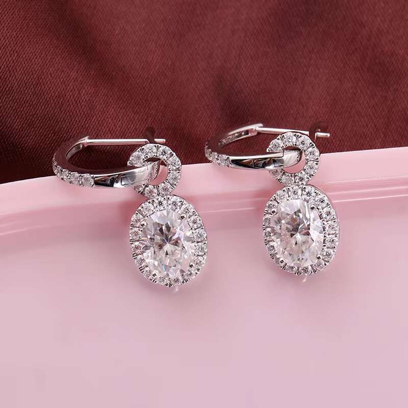 Wholesale High Quality Earrings Moissanite Diamond 18K 14K 10K Gold Earrings for Women Custom Drop Earrings Men