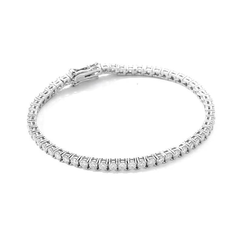 Minimalist Elegant Ins Style 10k Moissanite Tennis Luxurious S Sterling Sier Jewelry Bracelet & Bangle