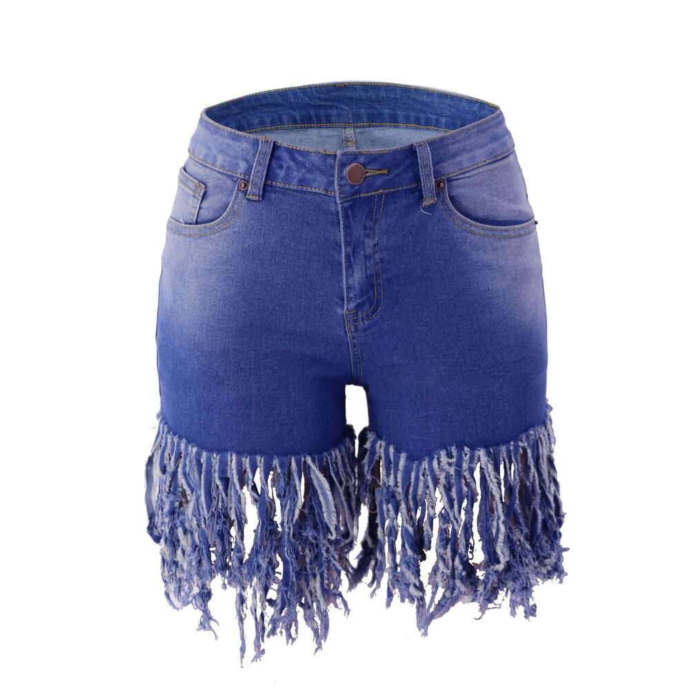 Denim Shorts Jeans Shorts Spring American Trendy Fringe Denim Shorts For Women Ripped Short Jeans