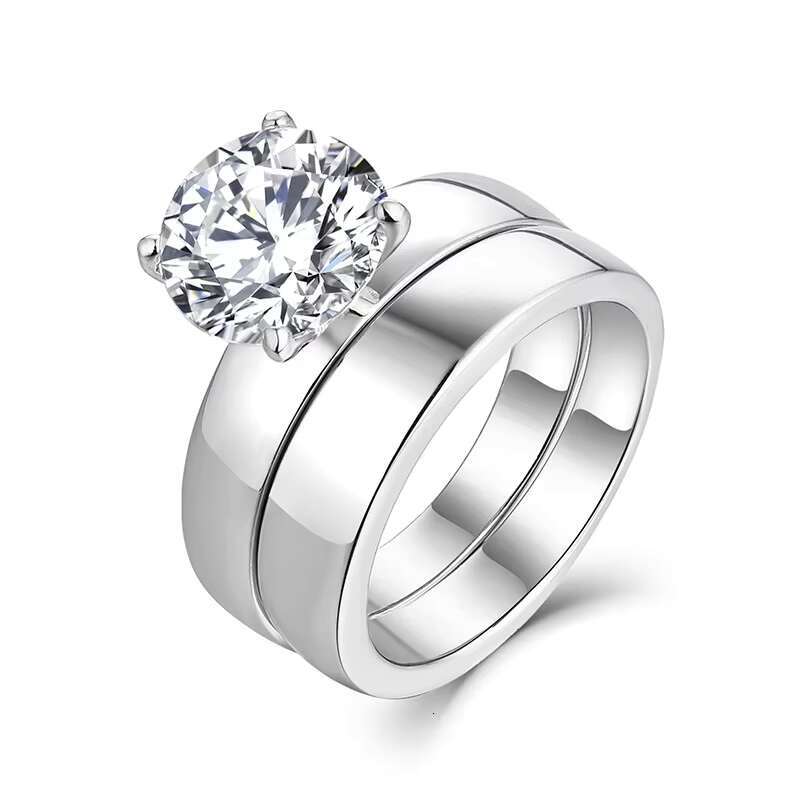 2.5Ct 8.5Mm Dvvs Moissanite Diamond Ring Platinum Custom Marriage Proposal Set Ring S925 Sterling Silver With Four Claw