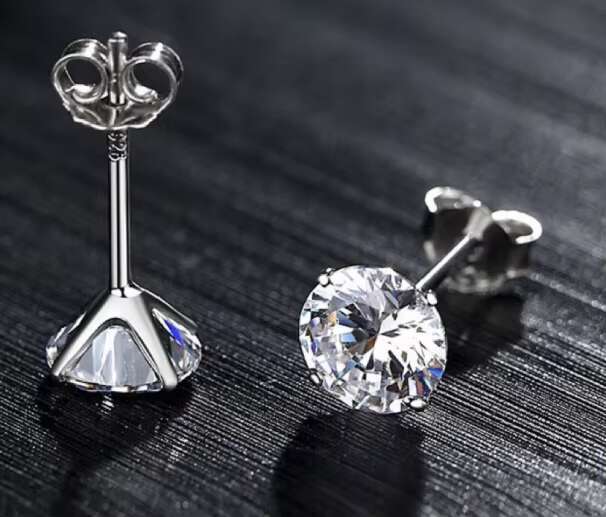 Luxury Bling Moissanite Earrings for Women Sterling Silver Wedding Studs with GRA Certificate Available