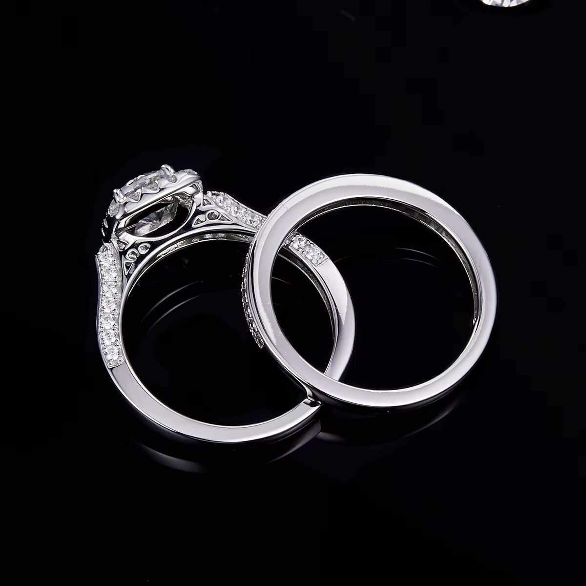 Mens Jewelry Moissanite Diamond RING for Couple Wedding 925 Sterling Silver Engagement Band with Round Stone GRA Certificate