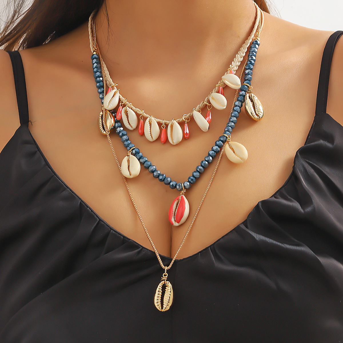 Conch Crystal Summer Beach Vacation Sea Star Ocean Wind Shell Necklace