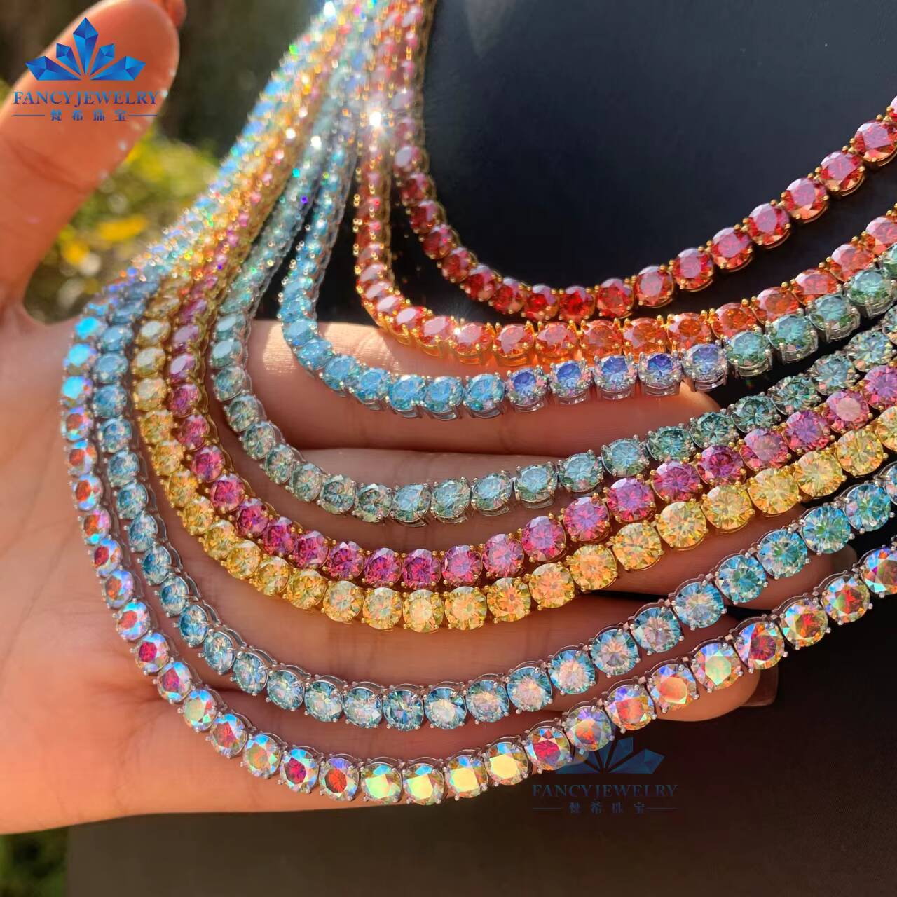 CHEAPEST in HISTORY Large Stock Tennis Chain Necklace Bracelet 2MM 3MM Hip Hop Iced Out Jewelry Moissanite Chains