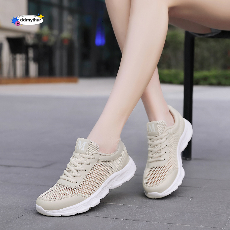 New Hollow Out Versatile Soft Sole Casual Shoes Breathable Lightweight Running Sneakers Mesh Women's Summer Style ddmythur
