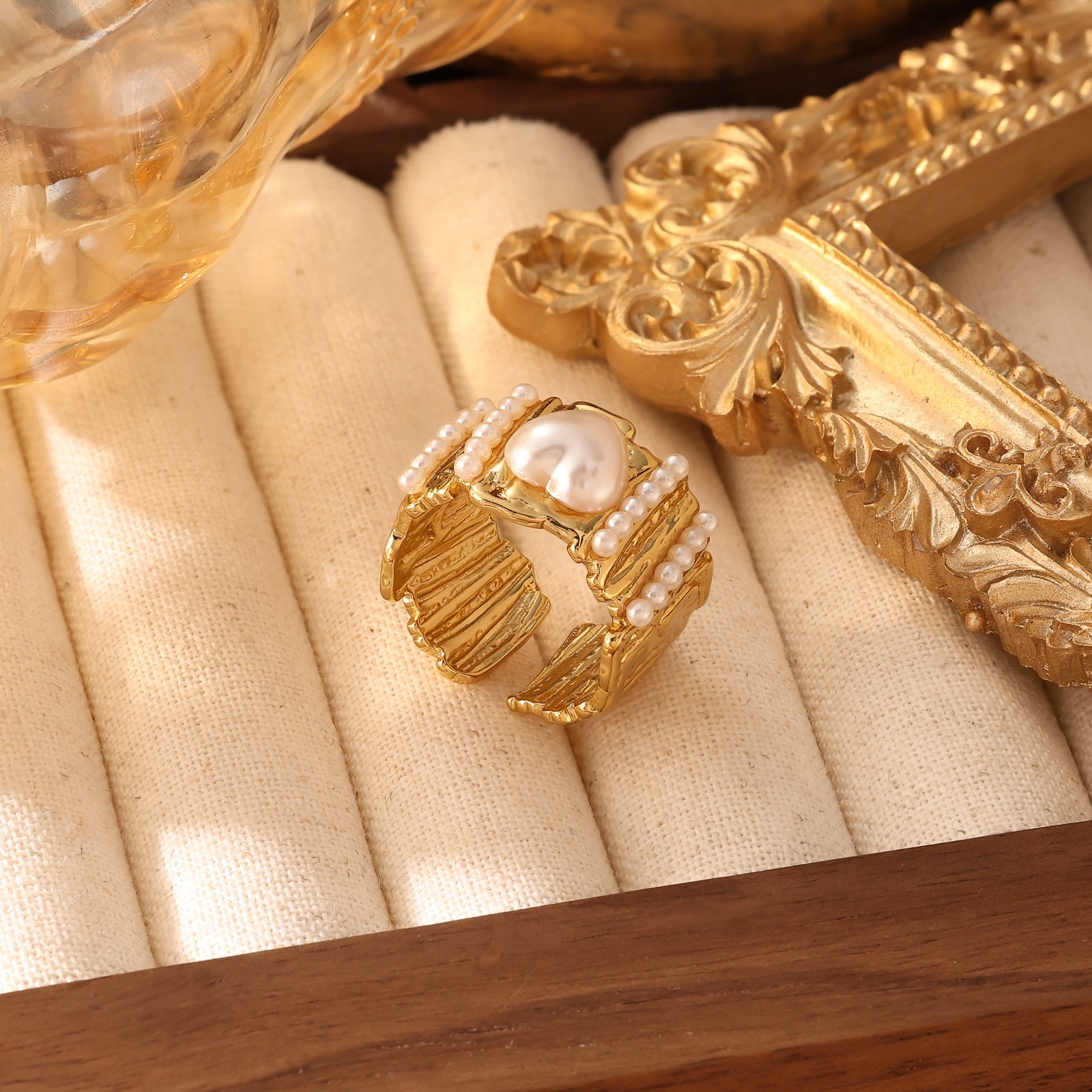 Exquisite Atmosphere Red Tourmaline Chunky Square Ring Fashionable Versatile Jewelry Accessory