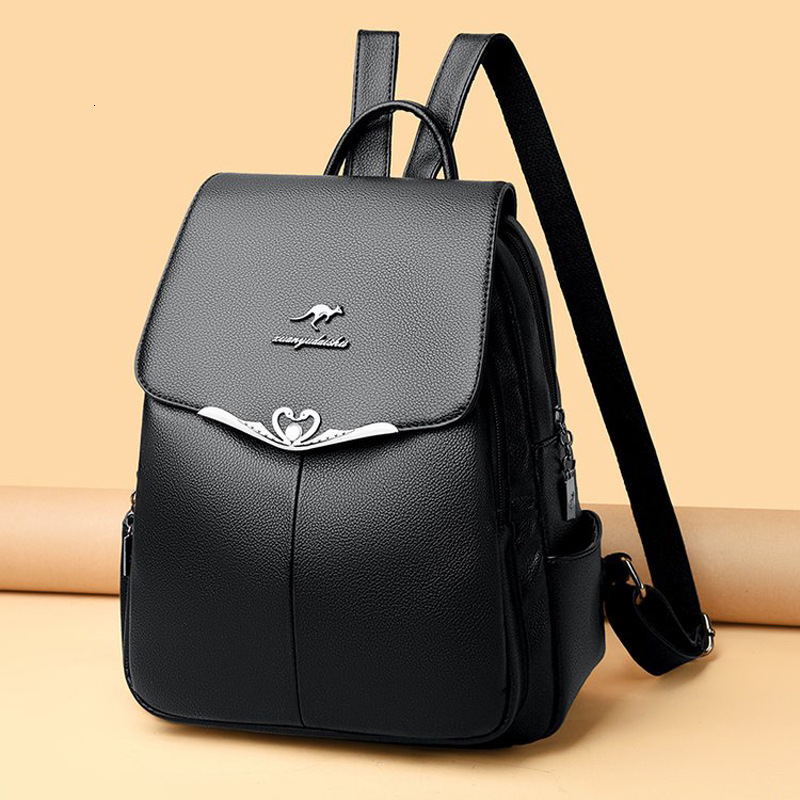Free Shipping Hot-selling Soft Leather Backpack For Women New Korean Style Outdoors Simple Large Capacity Backpack Designer Bag Student School Bag Tra