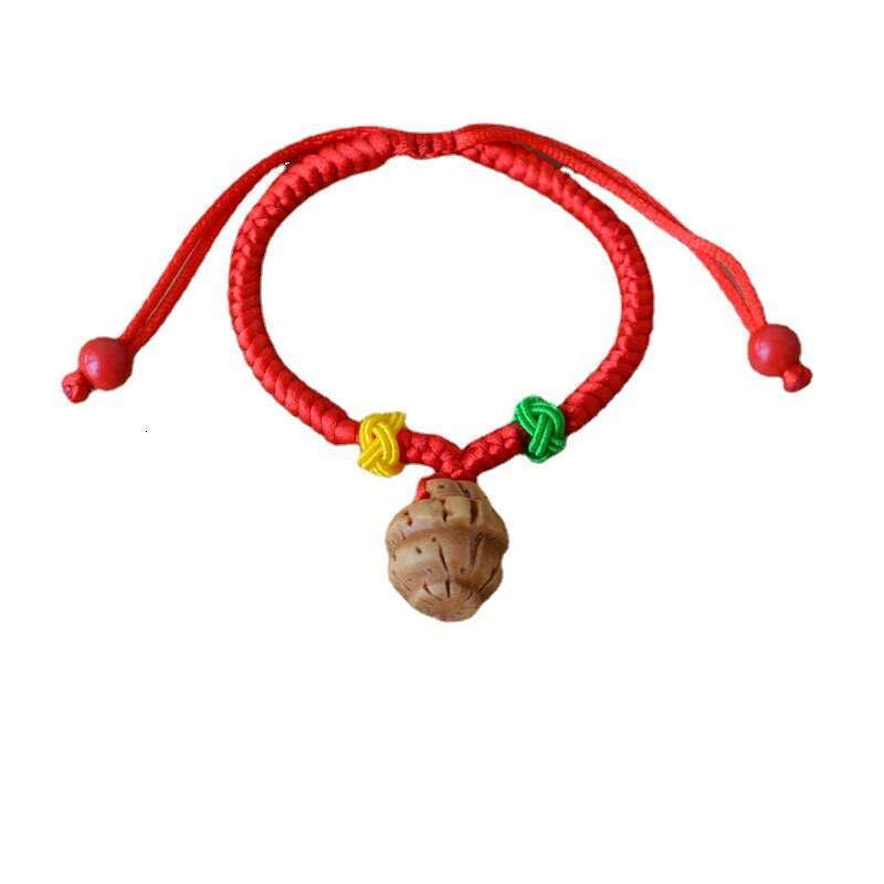 Wood Newborn Core Bracelet Handwoven Peach Blue Red Unisex Baby Hand Rope Children's Accessories designer bag