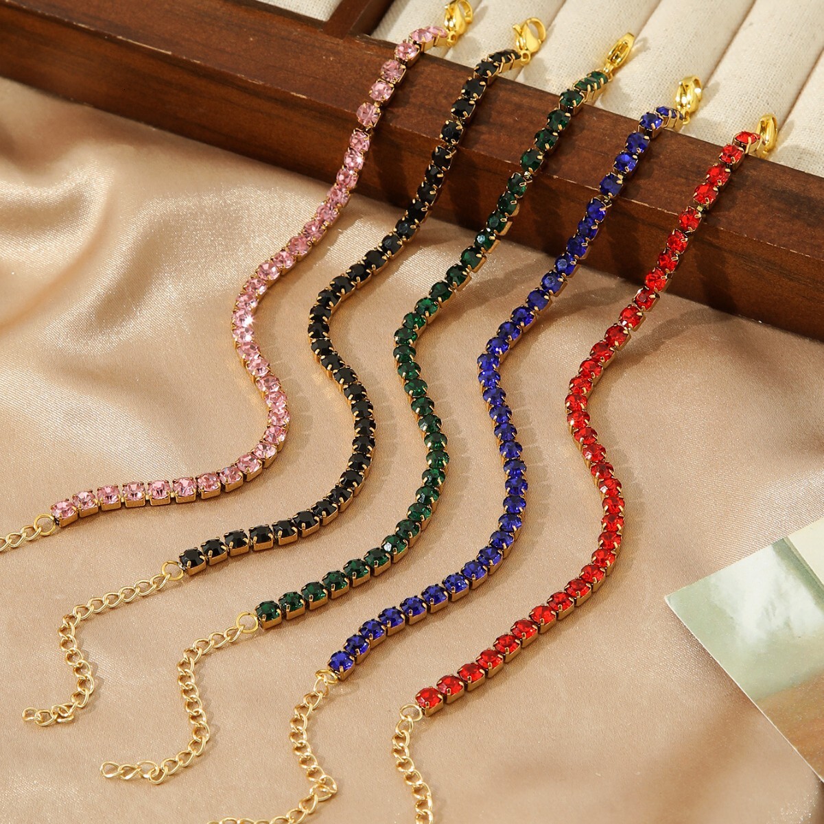 New Fashion Titanium Stainless Steel Jewelry Gold Plated Full Zircon Women's Bracelet