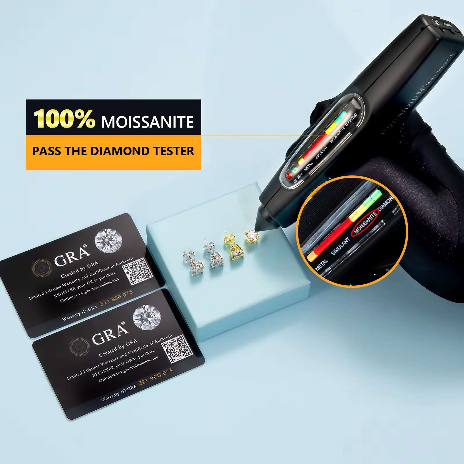 Sparkly 0.6/1/1.2/2/3CT Moissanite Stud 925 Sterling Silver 14K White Gold Jewelry Men GRA VVS Lab Created Diamond Earring Women