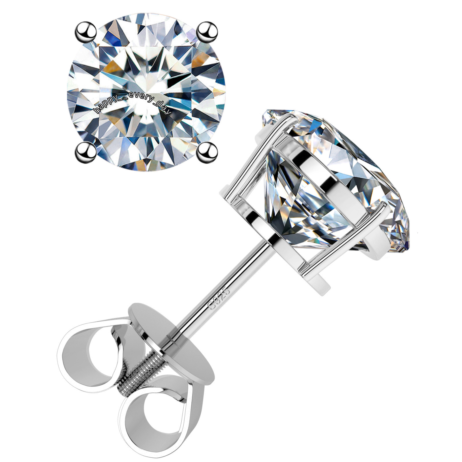 Hip Hop 925 Sterling Silver Jewelry Moissanite Earring Studs Jewelry Women Earrings Women Accessories Earrings