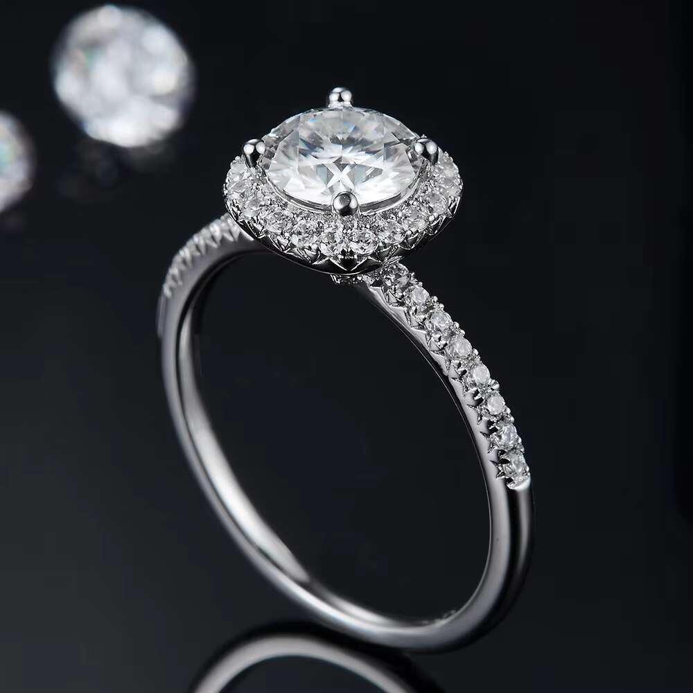 Moissanite Wedding Promise Rings for Women Gold Plated Sterling Silver 925 Silver Rings Wholesale