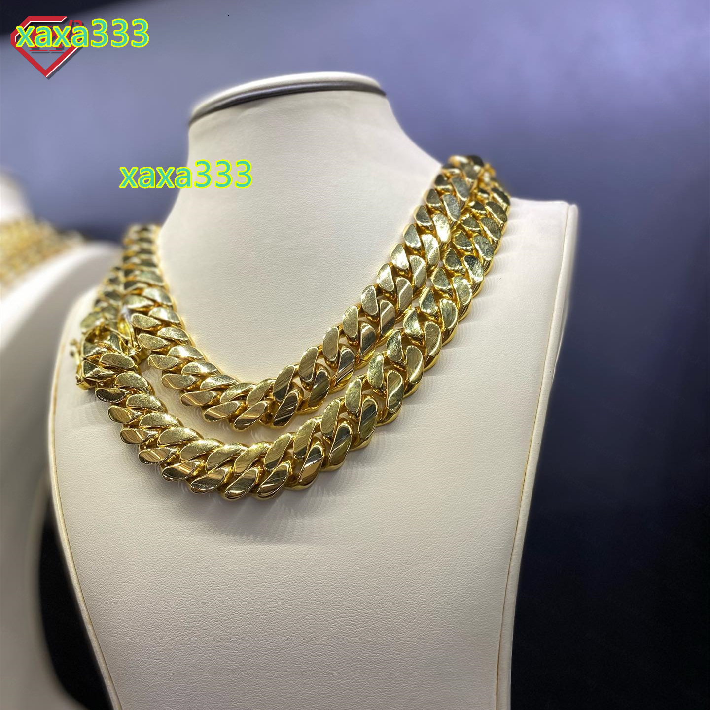 10K 14K 18K Gold Plated Cuban Chains Hollow Hip Hop Custom Moissanite Clasp Men 6mm-15mm Cuban Link Chain