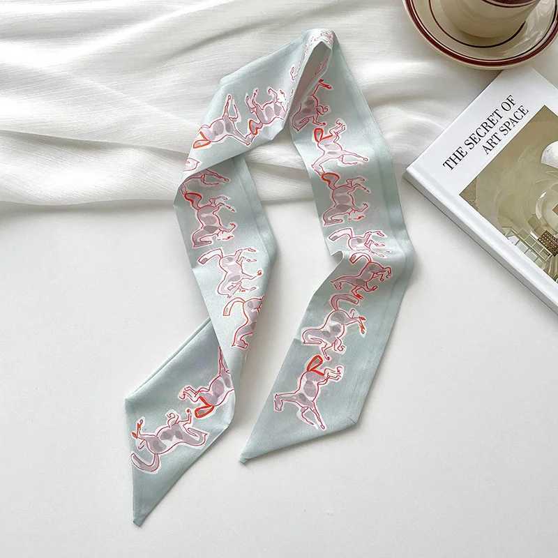 New luxury Brand Model Small Silk Scarf Women Hair Band Bag Handbag Handle Ribbon Scarf Band Neck Scarves Neckerchief W250602