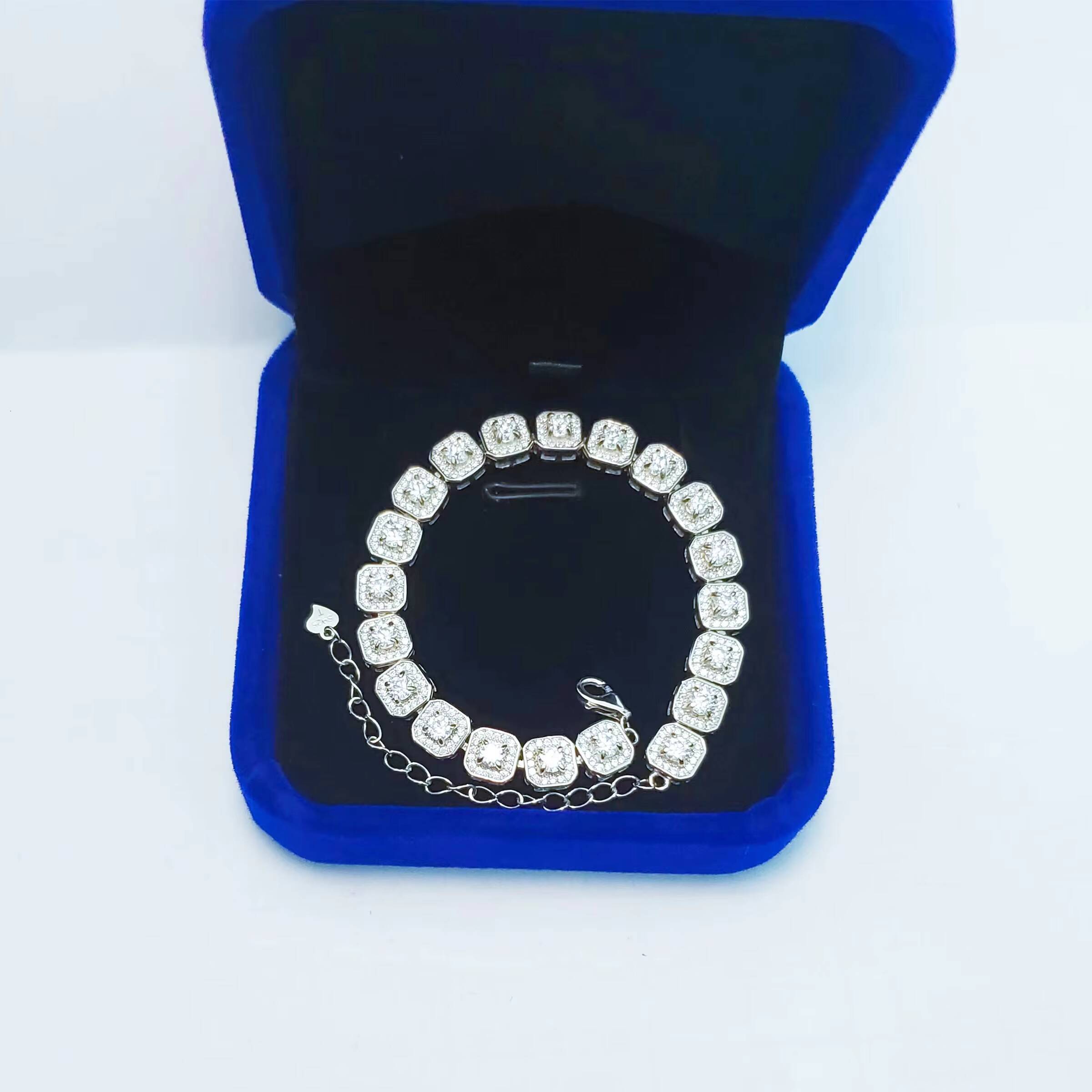 DecoraVS 3mm Ice Sterling Sier Sparkling Silicon Tennis Bracelet Chain