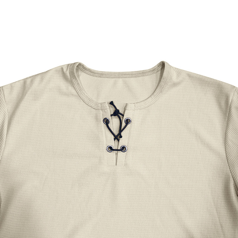 polo shirt mens summer loose waffleknit breathable simple casual shortsleeve shirt