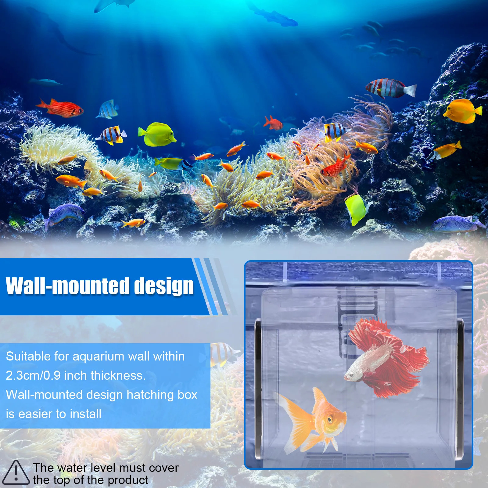 Aquarium Breeder Box Fish Breeding Box Clear Fish Isolation Box Fish Hatchery Acrylic Fish Incubator Box with Detachable MeshLid 250530