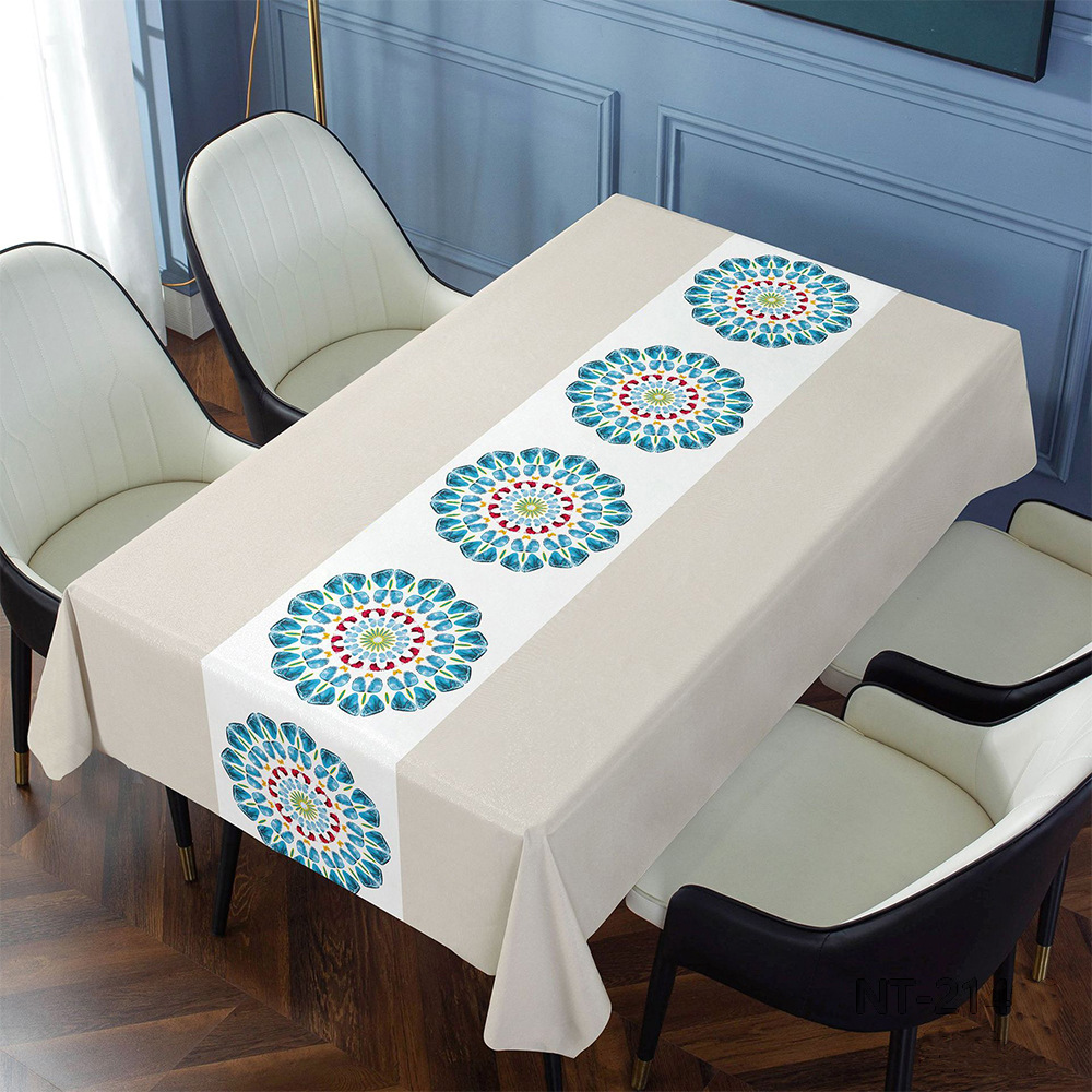 T0502 European hotel light luxury restaurant small fresh waterproof and oil-proof washable dust-proof non-slip home table cloth desk mat