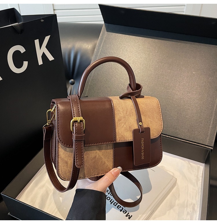 Autumn and Winter Vintage New Multi functional Shoulder Wide Bag Patch Handbag Small Square Bag Designer Women's Shoulder Bag