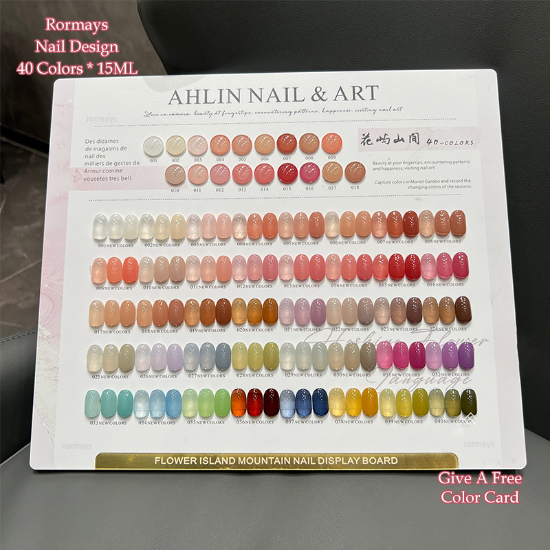 Rormays Ice Permeation Color gel Polishing 40PCS Mixed Varnish Semi permanent UV Jelly Spring Summer Macaron Salon Skin Nude Wholesale Factory