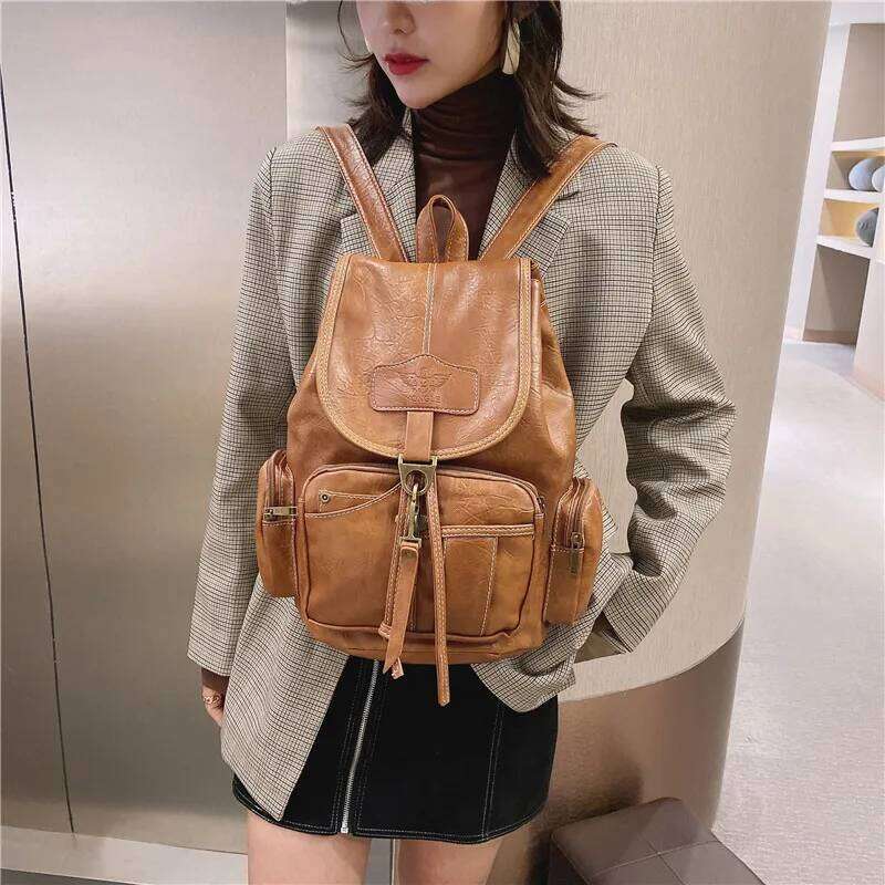 Designer Bag Vintage Women Backpack High Quality Leather School Bags For Teenage Girls Large Drawstring Backpacks Black Brown Rucksack XA H