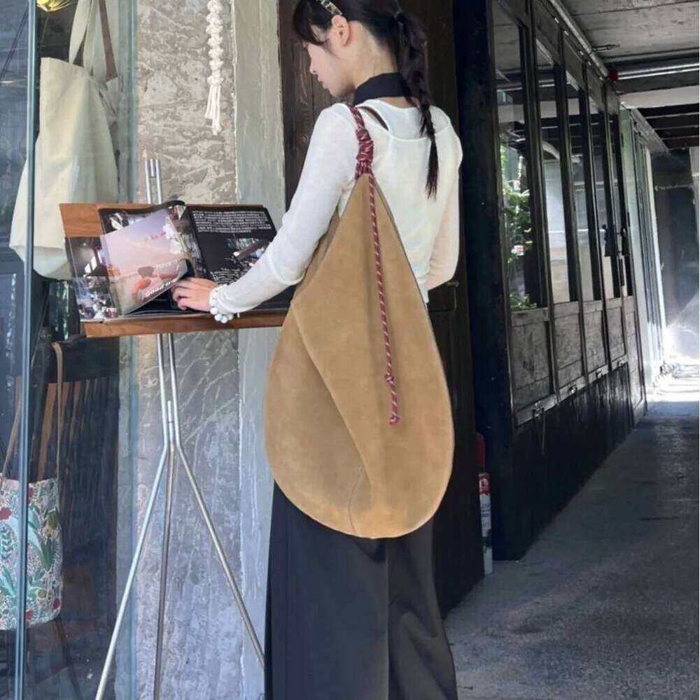 Faux Suede Large Capacity Hobos Bags For Women Designer Handbag Purse 2025 New In Casual Braided Rope Underarm Shoulder