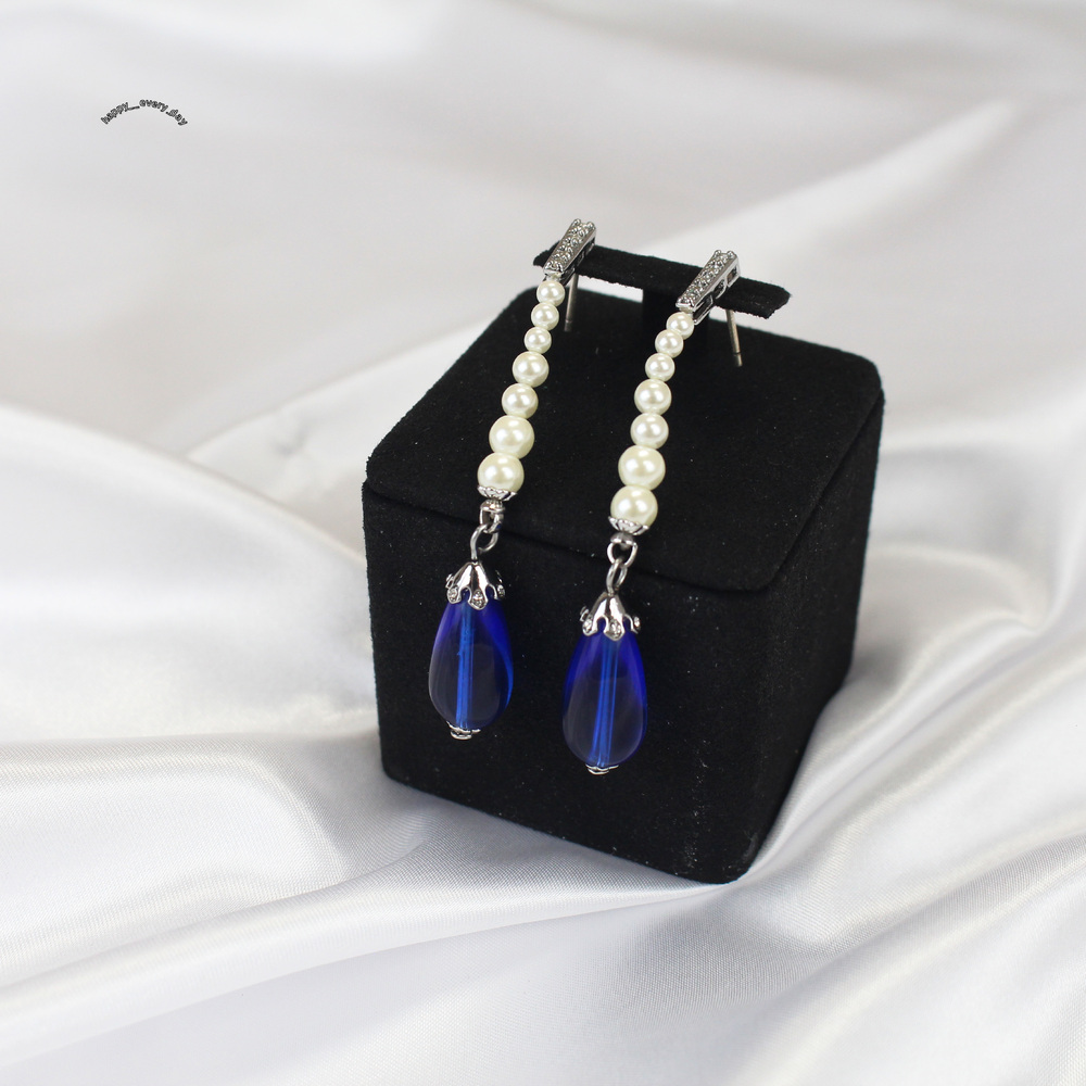 Simple Design Large Moissanite Rhodium Plated Pearl Necklace Earrings Jewelry Set Fashionable Plexiglass Pendant Included