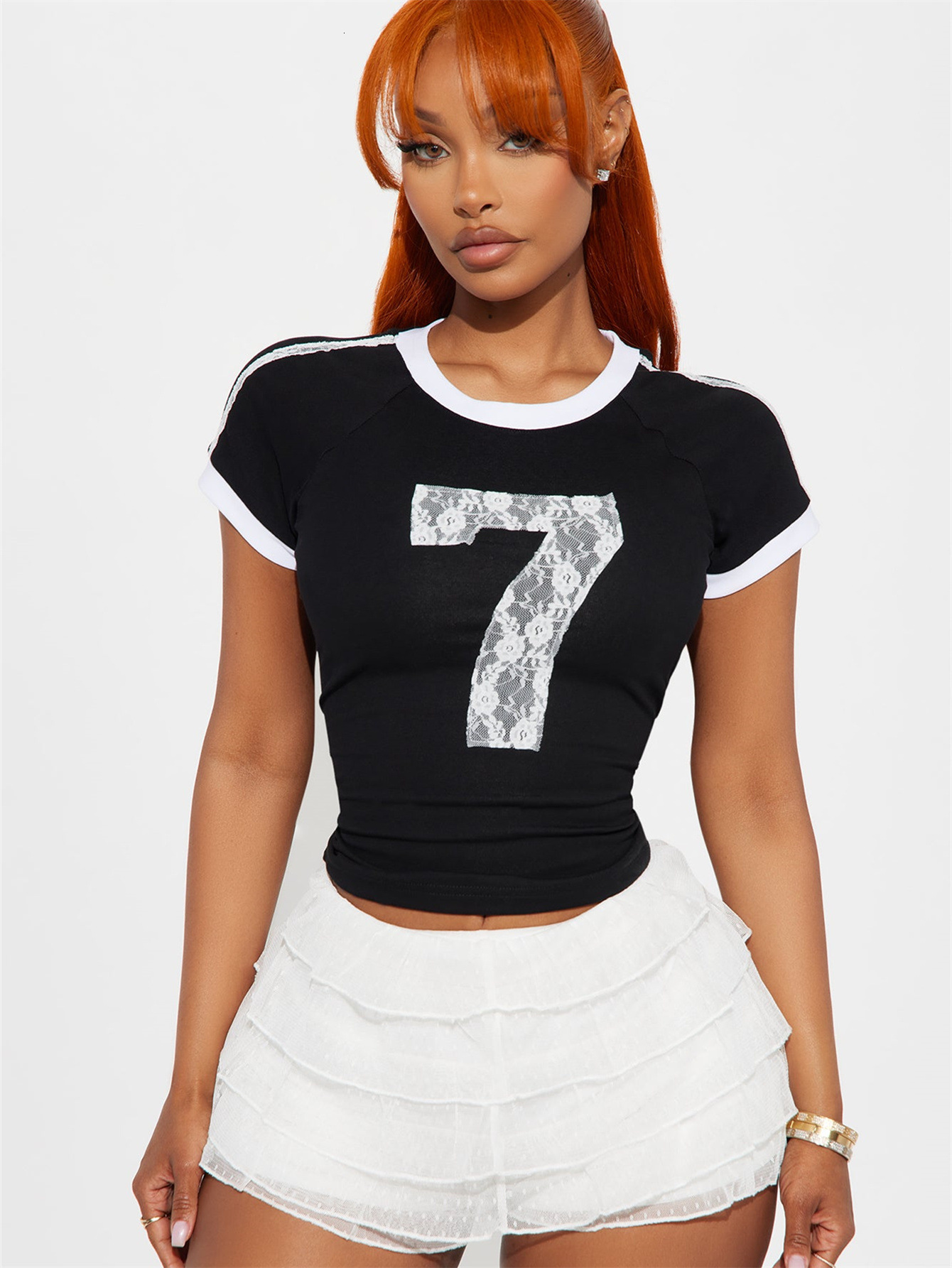 Designer T Shirt Autumn New European And American Street Slim Sexy Printed Girl Hot Girl Short Top T Shirt Short Sleeve Essentials Summer Dress