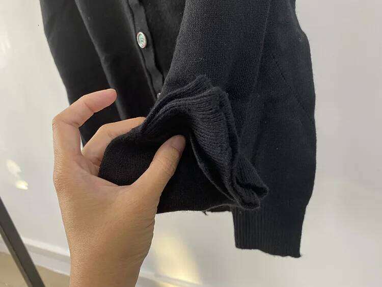 Star Heart Embellished Women Single Breated V-Neck Long Sleeve Wool Blend Cardigan Sweater Female Autumn Winter Clothes