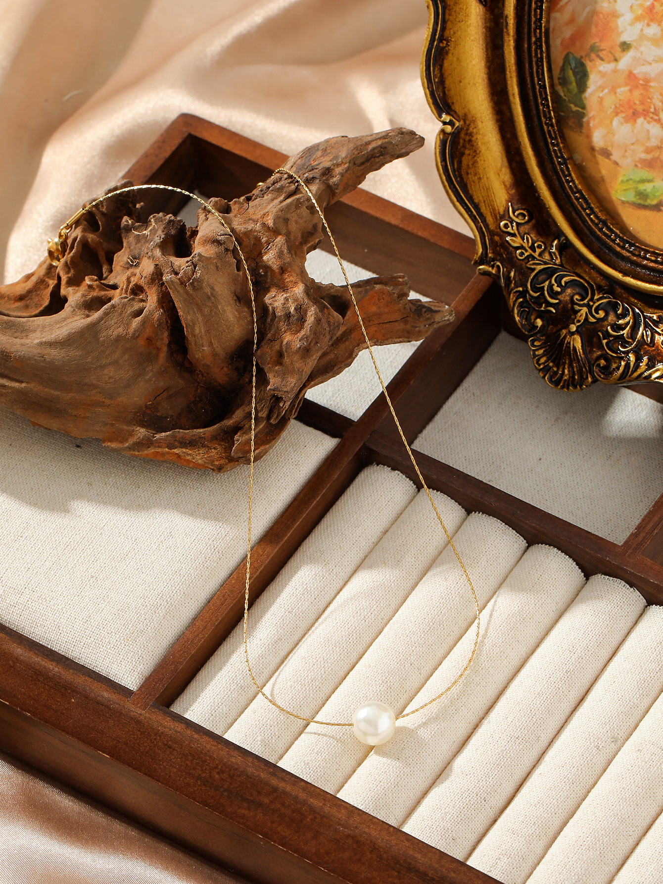 Gold Stainless Steel Ins Pearl Necklace for Women Double Layer Stacked Multi-layer Exquisite Non-fading Clavicle Chain