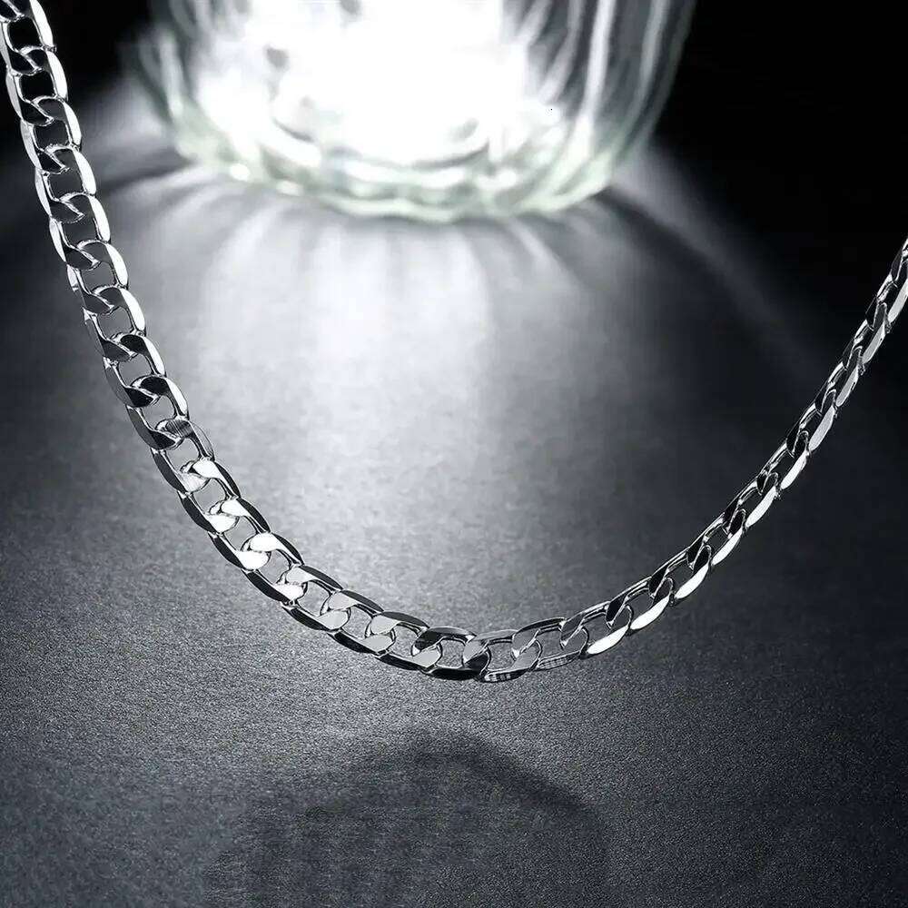 Special Offer Sterling Sier Classic 6Mm Geometry Chain Bracelet Necklaces Jewelry Sets For Women Fashion Party Wedding