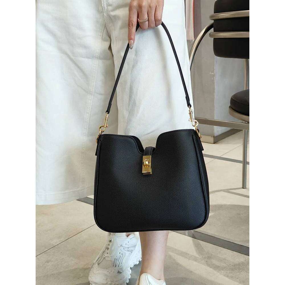 Genuine Leather Fashon Women's Balck Bucket Designer Shoulder Crossbody Beige Bags High Quality Gray Bag Female