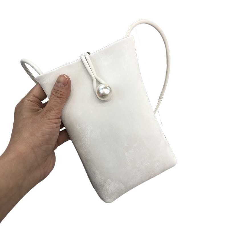 designer 2025 Spring/Summer Simple Pink Pearl Crossbody Small Bag High-end Fashionable Mini Phone Bag for Women