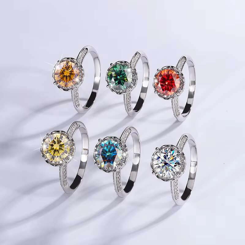 9 Adodo Wholesale S925 Sterling Silver Hand Holding Flowers 2Carat Moissanite Jewelry European and American Ring for Women Gift