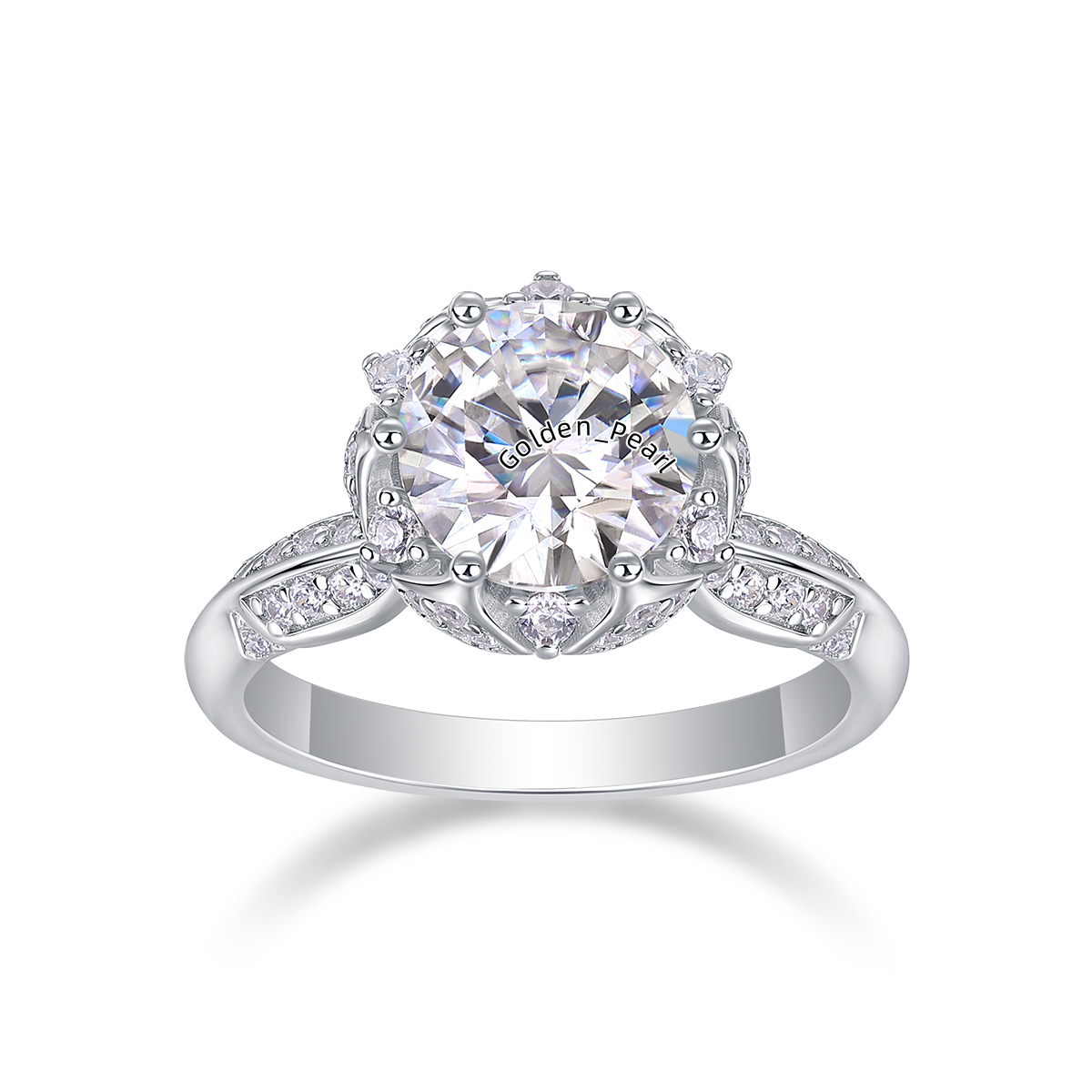 Moissanite Jewelry 2 Ct Real S925 Sterling Silver Ring Market Diamond Engagement Wedding Rings for Women