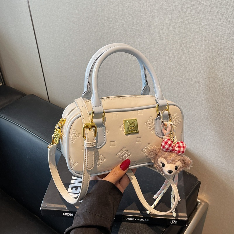 New color blocked women's handbag embossed bowling bag French multifunctional crossbody bag designer women's shoulder bag