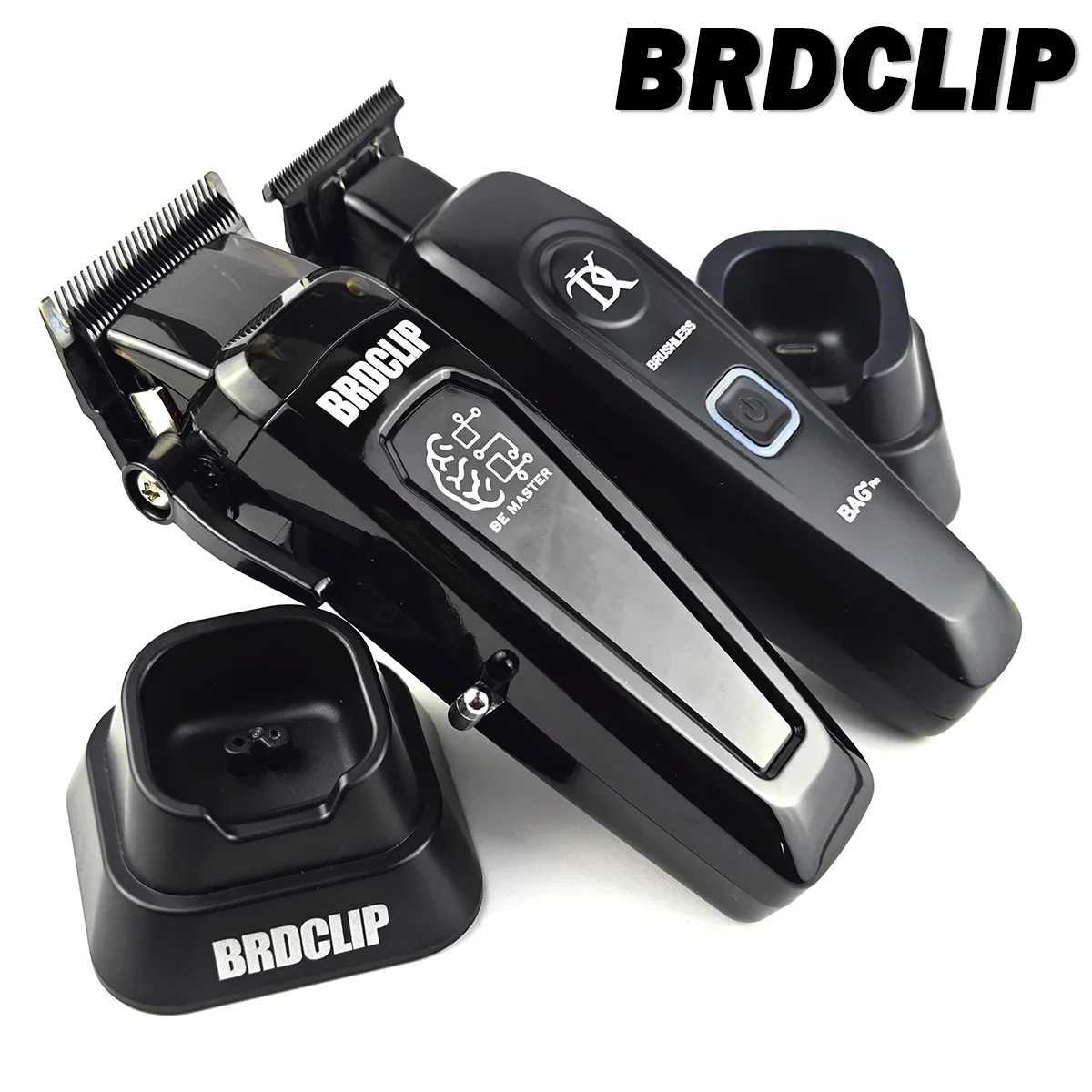 Professional Hair Clipper BRDCLIP 106 DK078 7500RPM 7200RPM Electric Cordless Trimmer DLC Blade with Charging Base Mens Barber S2562