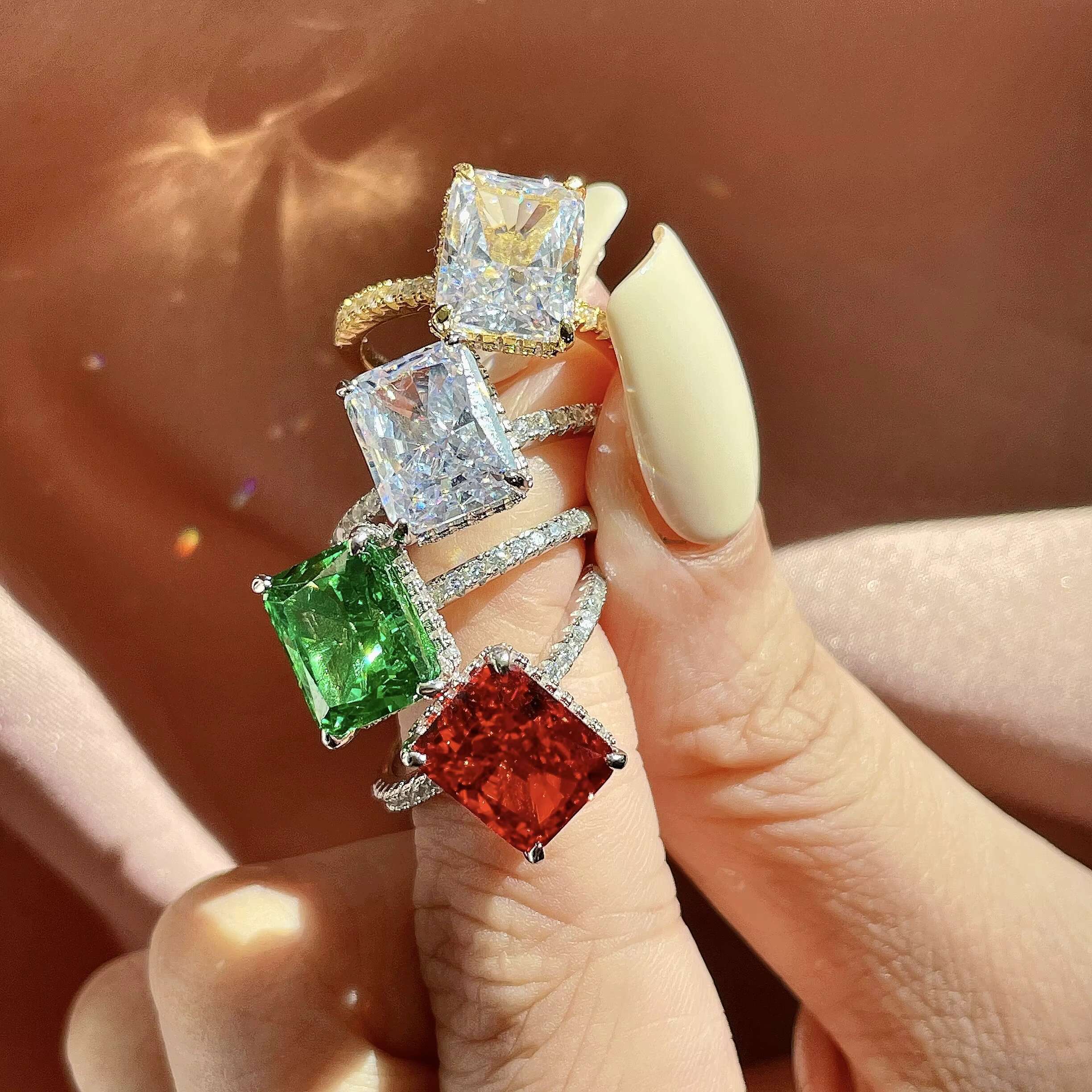 Dylam Free of Nickel and Lead Engagement Rings for Her Fit Moissanite Sterling Silver AAAAAAAA CZ Anniversary 925 Silver Ring